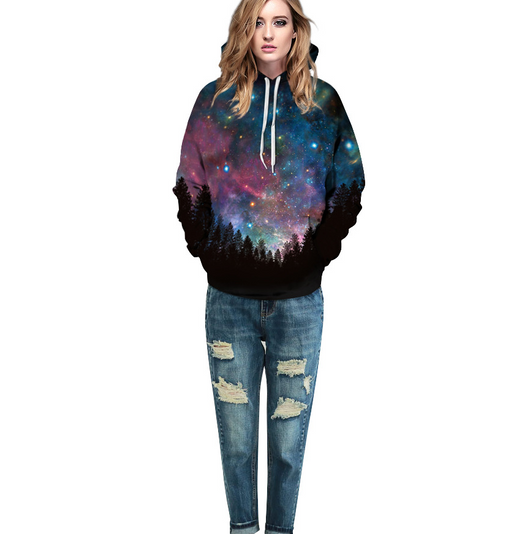 Sudadera Estampado 3D Estrellas con Capucha - Diseño Urbano Oversize - Image 3