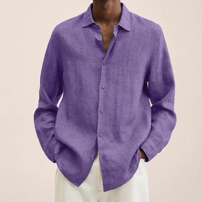 Camisa Cardigan Holgada con Solapa para Hombre - Botones Frontales - Image 22