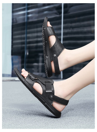 Sandalias de Cuero para Hombre con Suela Gruesa Antideslizante - Image 9