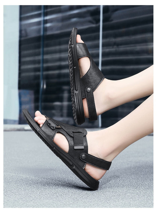 Sandalias de Cuero para Hombre con Suela Gruesa Antideslizante - Image 9