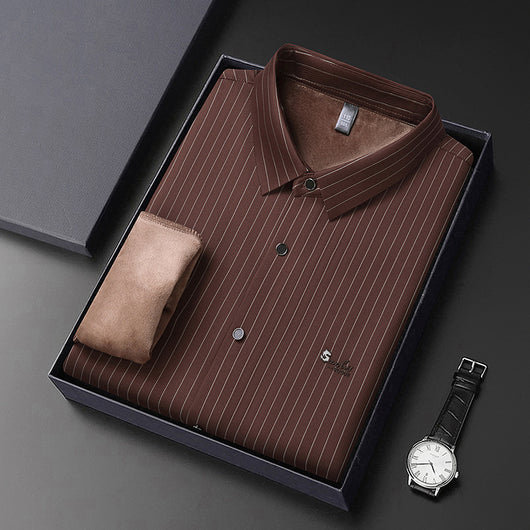 Camisa de Rayas Manga Larga para Hombre - Casual Ejecutivo Primavera Otoño - Image 3