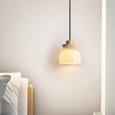 Lámpara de Mesita Estilo Japonés Minimalista en Madera Natural - Image 2