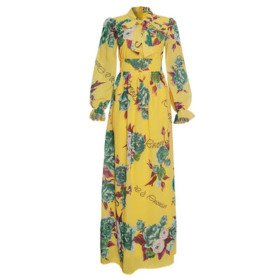 Vestido Largo Africano de Gasa con Estampado y Falda Amplia para Mujer - Image 13