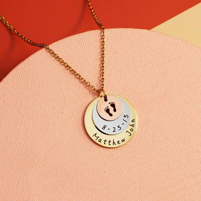 Collar Conmemorativo Personalizado con Huella de Mano y Pie - Image 4