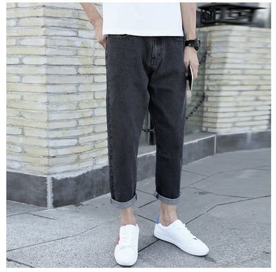 Jeans Harem Sueltos Rectos de Marca Premium para Hombre - Primavera Otoño - Image 9
