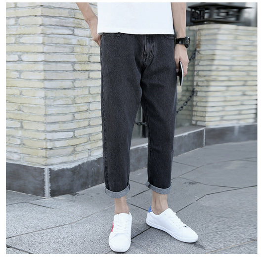 Jeans Harem Sueltos Rectos de Marca Premium para Hombre - Primavera Otoño - Image 9