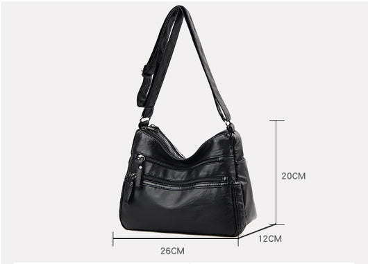 Bolso Bandolera de Cuero Genuino Lavado - Diseño Minimalista Versátil - Image 33