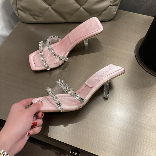 Sandalias Tacón Alto con Tiras Brillantes y Diseño Translúcido - Image 18
