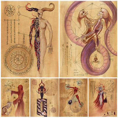 Cuadro Lienzo de Arte Geométrico Sagrado con Demonio Oscuro - Image 16