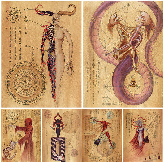 Cuadro Lienzo de Arte Geométrico Sagrado con Demonio Oscuro - Image 16