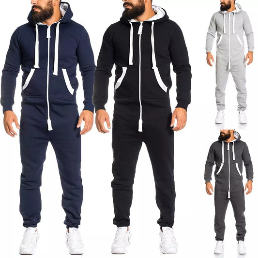 Pijama Enterizo para Hombre con Capucha y Cierre
