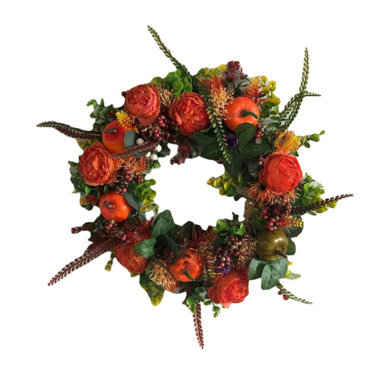 Corona Decorativa Otoñal con Peonías y Calabaza para Halloween - Image 6