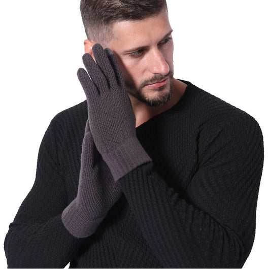Guantes de Lana Térmica con Dedos Separados para Hombre