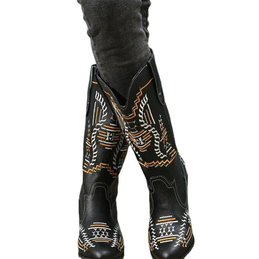 Botas Altas de Tacón Fino con Punta Afilada Estilo Retro Europeo - Image 3