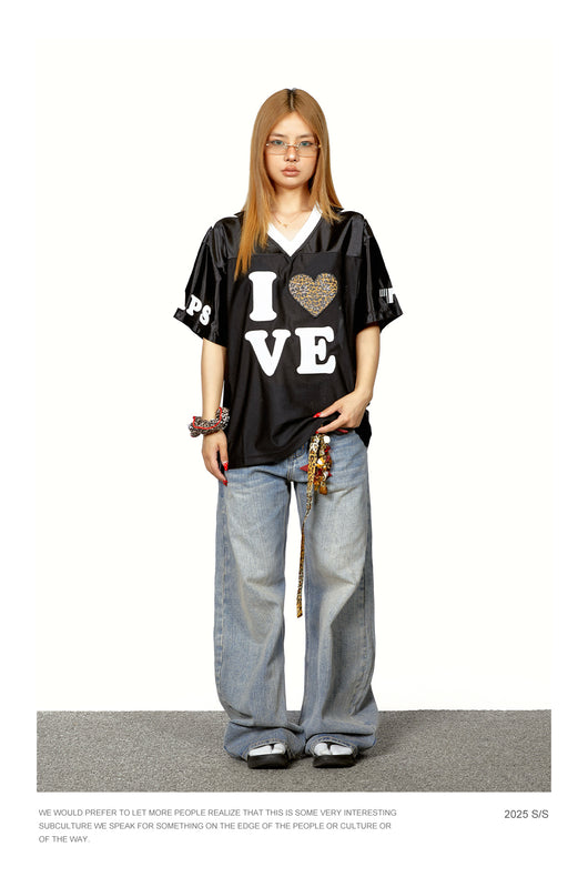 Playera Mujer Cuello V Leopardo con Splicing - Manga Corta - Image 14
