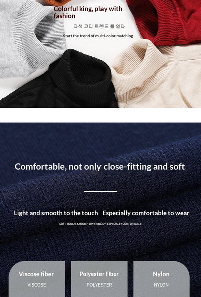 Suéter Tejido para Hombre Cuello Alto Cálido y Suave - Image 15