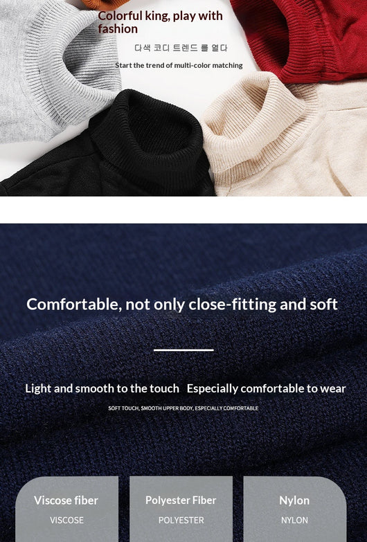 Suéter Tejido para Hombre Cuello Alto Cálido y Suave - Image 15