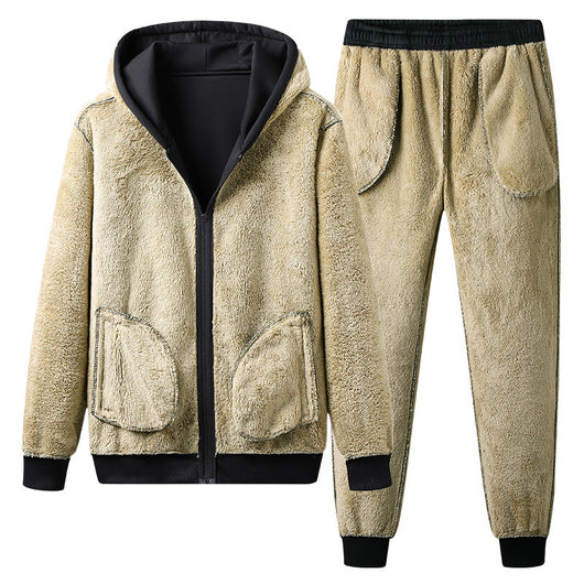 Conjunto de Sudadera Gruesa de Terciopelo para Hombre Talla Grande - Image 12
