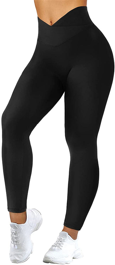 Pantalones de Yoga Talle Alto con Estampado Cruzado en Caderas - Image 3
