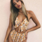 Traje de Baño Enterizo Sexy con Nudo y Estampado ZC2520