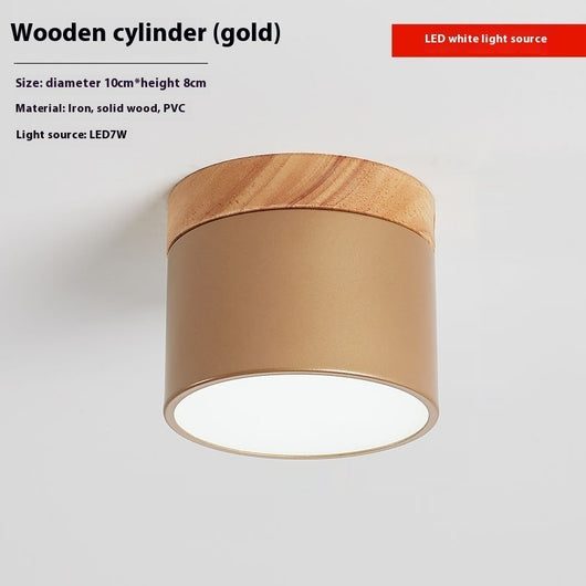 Lámpara de Madera Maciza para Pasillo y Balcón - Diseño Minimalista Macaron - Image 7