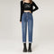 Radish Loose Slimming Effect High Waist Irregular Pants