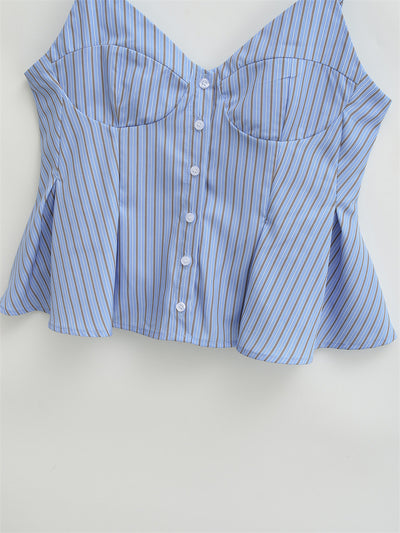 Blusa Camiseta sin Mangas con Pliegues en Popelina - Image 11