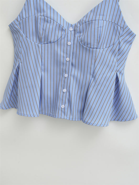 Blusa Camiseta sin Mangas con Pliegues en Popelina - Image 11