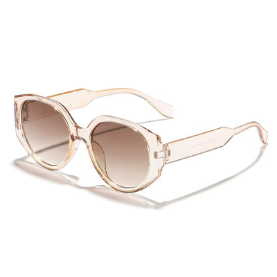 Coffee frame polygon sunglasses with brown gradient lenses on a white background. - Image 7