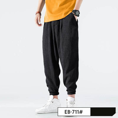 Pantalones Cortos de Lino Tejidos Holgados y Frescos - Image 5