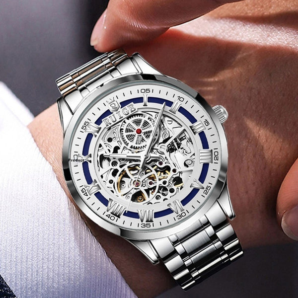 Reloj Mecánico Automático para Hombre con Esfera Transparente Doble