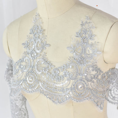 Accesorios de Encaje Secuencia Bordado para Boda con Efecto Pestañas - Image 23