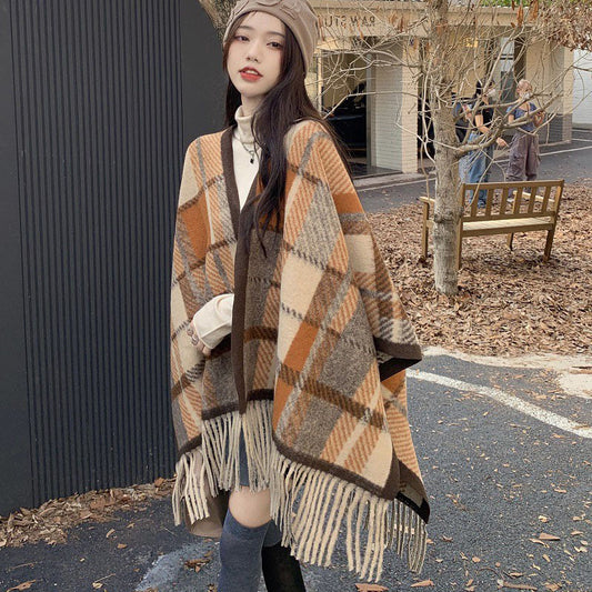 Bufanda Elegante con Flecos para Invierno - Complemento Versátil para Mujer