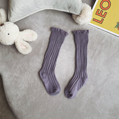 Calcetines Infantiles Otoño con Borde de Encaje - Largo Medio - Image 14