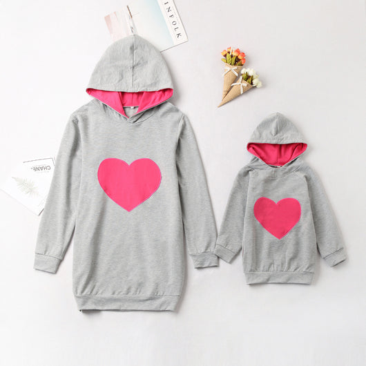 Sudadera con Capucha Corazón para Mamá e Hijo - Casual y Cómoda