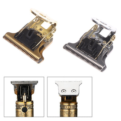 Two silver T9 shaver cutter heads, one front view and one back view, on a white background. - Image 5