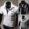 Camisa Casual para Hombre con Estampado de Águila Grande y Cuello Solapa