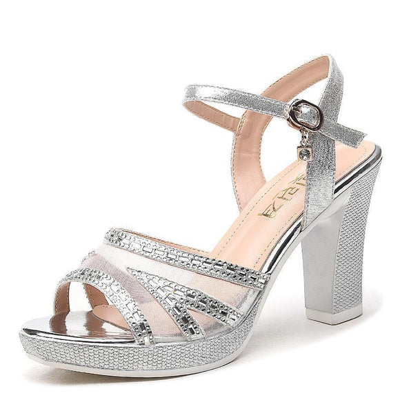 Sandalias Plataforma Impermeables con Hebilla Ajustable - Tacón Alto Versátil para Mujer