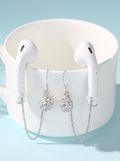 Aretes de Cadena en Plata Esterlina Anti-Presión para los Oídos