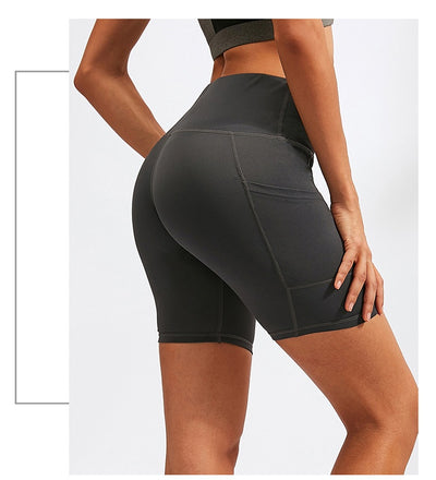 Shorts Deportivos Cintura Alta con Bolsillos Diagonales - Mallas de Entrenamiento Secado Rápido - Image 27