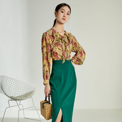 Camisa Retro Floral Suelta Estilo Hong Kong para Mujer - Image 11