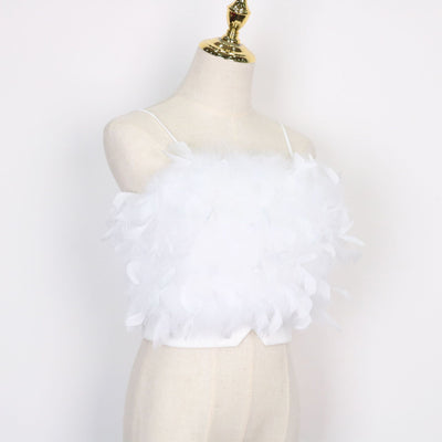 Camiseta de Verano con Escote Envolvente y Detalles de Plumas - Image 9