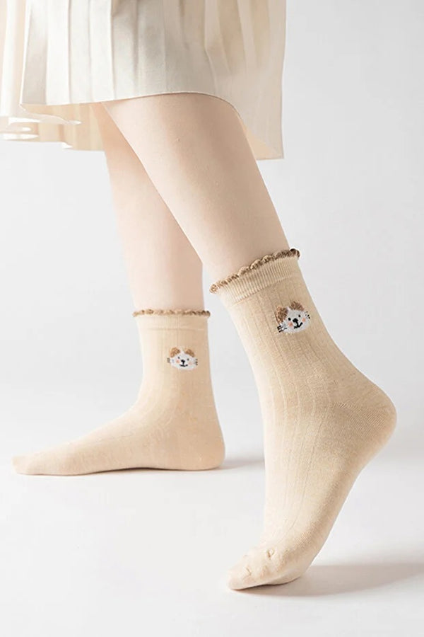 Pack de 5 Pares de Calcetines Estampados para Mujer - Comodidad Diaria