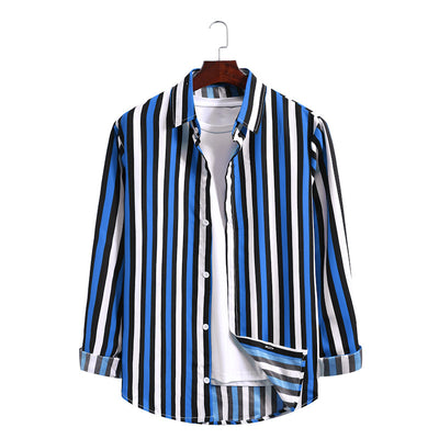 Camisa Estampada de Manga Larga con Patrón de Olas - Tallas Grandes - Image 18