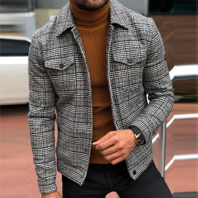 Chaqueta Casual de Cuadros Otoño para Hombre - Diseño Moderno y Versátil - Image 3