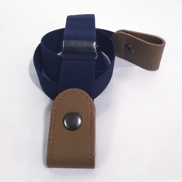 Beige elastic no-buckle belt with adjustable clips, designed for an invisible and comfortable fit. - Image 13