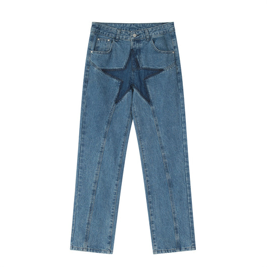 Jeans Hip-hop con Pentagrama y Cierre Lateral para Hombre - Image 4