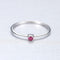 Anel de prata esterlina S925 banhado a ouro rosa com gema vermelha, número 6