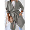 Abrigo Trench Coat Clásico de Color Sólido