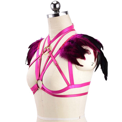 Sostén Harness Gótico Punk con Plumas para Eventos y Prom - Image 13